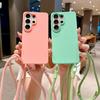 Crossbody Lanyard Silicone Soft Case For Samsung S26 Ultra S25 Edge S24 S22 Plus S21 S20 FE Necklace Shoulder Shockproof Cover