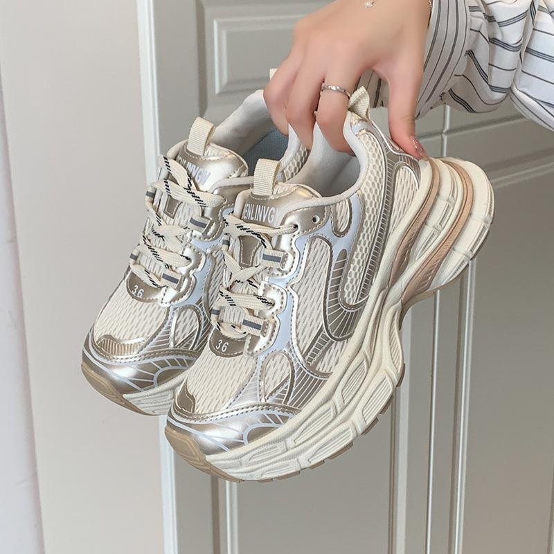 ins Korean version of the new dad shoes for women 2025 autumn student sports running shoes casual platform heightening shoes BL01