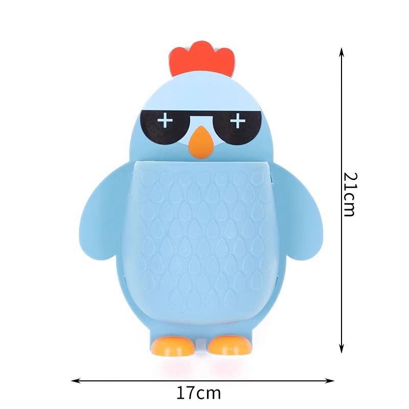 Cartoon Chick Wall-Mounted Storage Box for Makeup, Tools, and Toothbrush