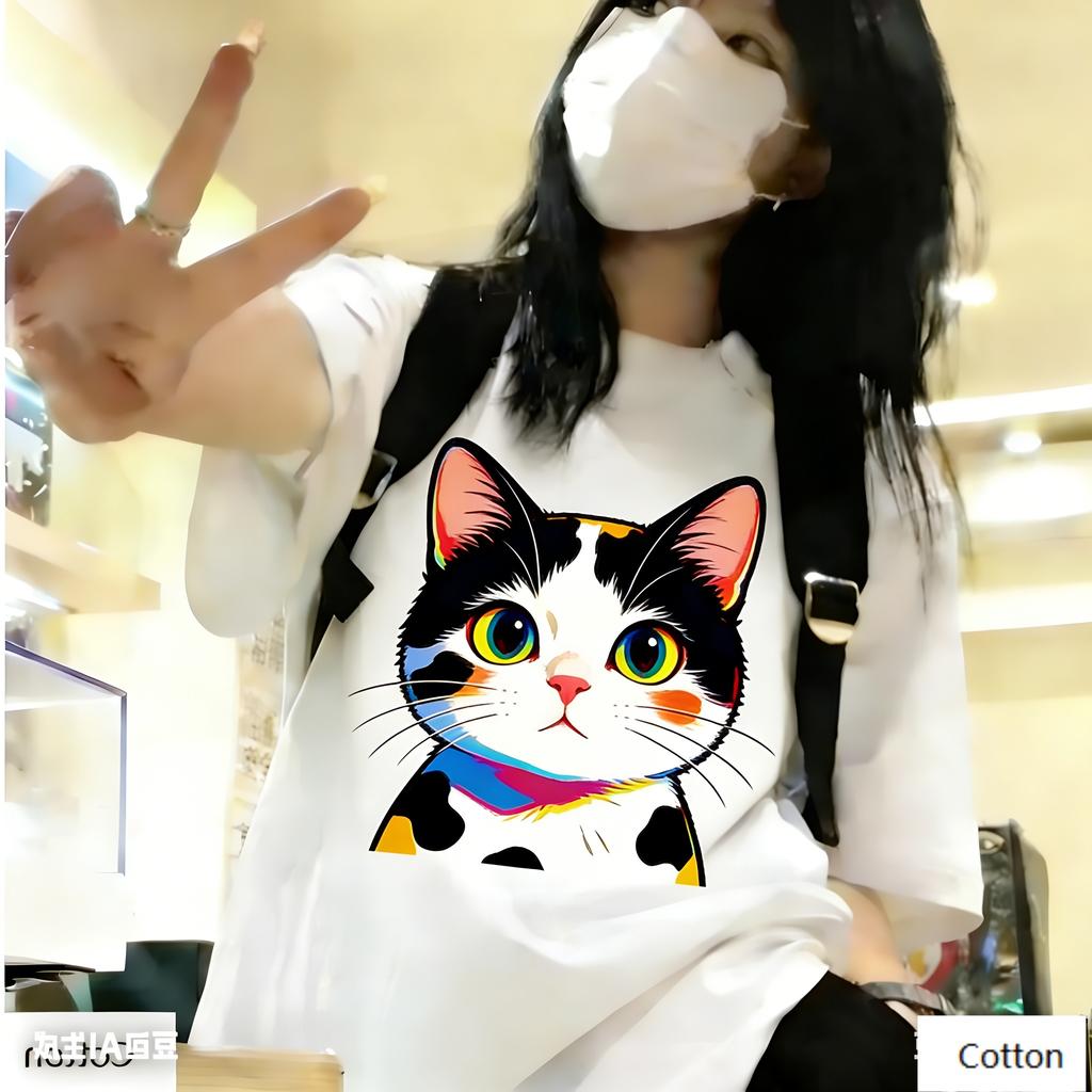 Streetwear Unisex Cotton TShirt Featuring Edgy Pop Art Sphynx Cat Design Retro Pop Art Style Top for Trendy Individuals
