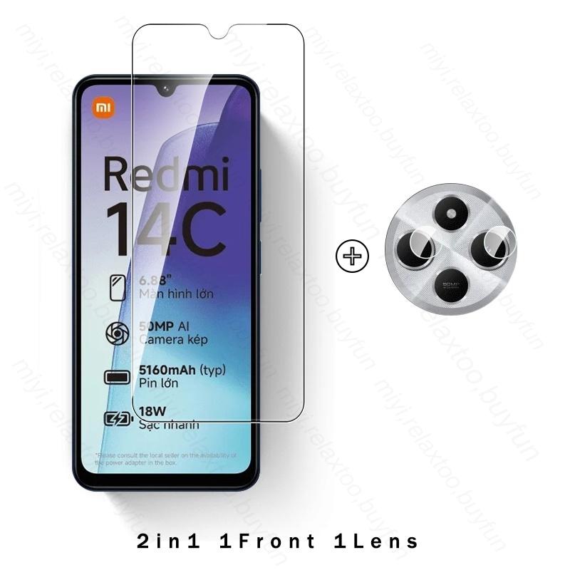 4 In 1 Tempered Glass Case For Redmi 14C 15C 4G 5G Camera Lens Screen Protector Readmi Redmy Redmi14C 14 C C14 Redmi15C 15 C C15