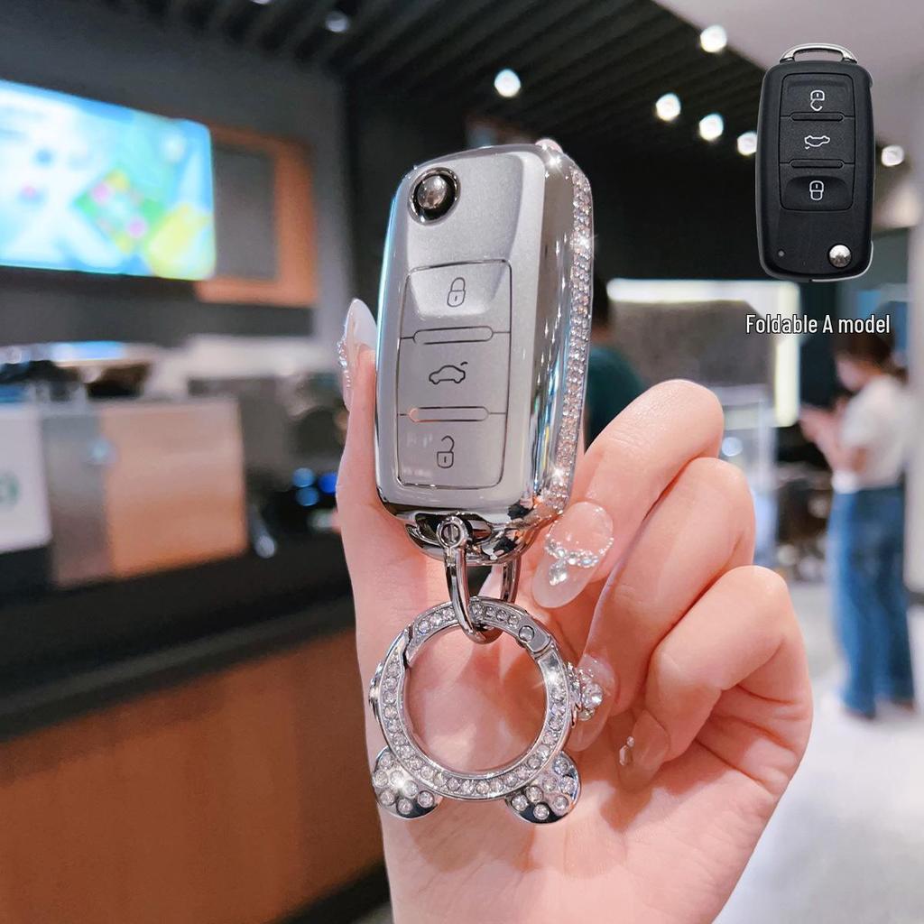 Volkswagen Bora High-End Vollabdeckung Schlüsseletui - Premium Personalisierte Schutzhülle mit Schnalle