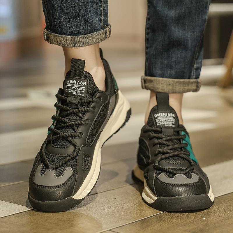 Three bars retro Forrest Gump shoes men's light breathable heightening dad shoes new soft-soled sports casual trendy shoes men