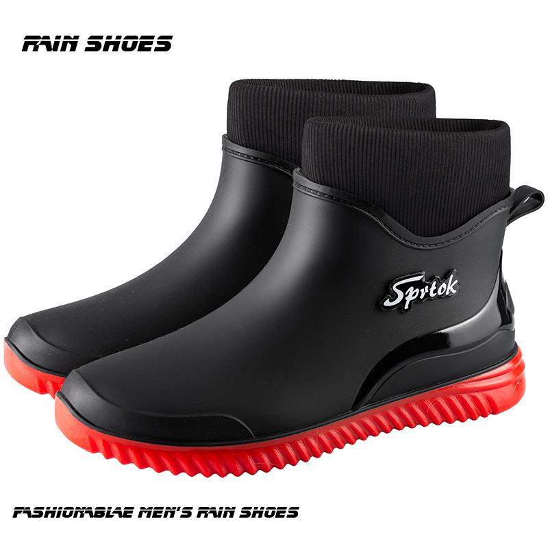 

Outdoor Men Fishing Rain Boots Fashion Non-slip Waterproof Rain Boots Indoor Warm Kitchen Work Rain Boots Car Wash Rubber Boots 44