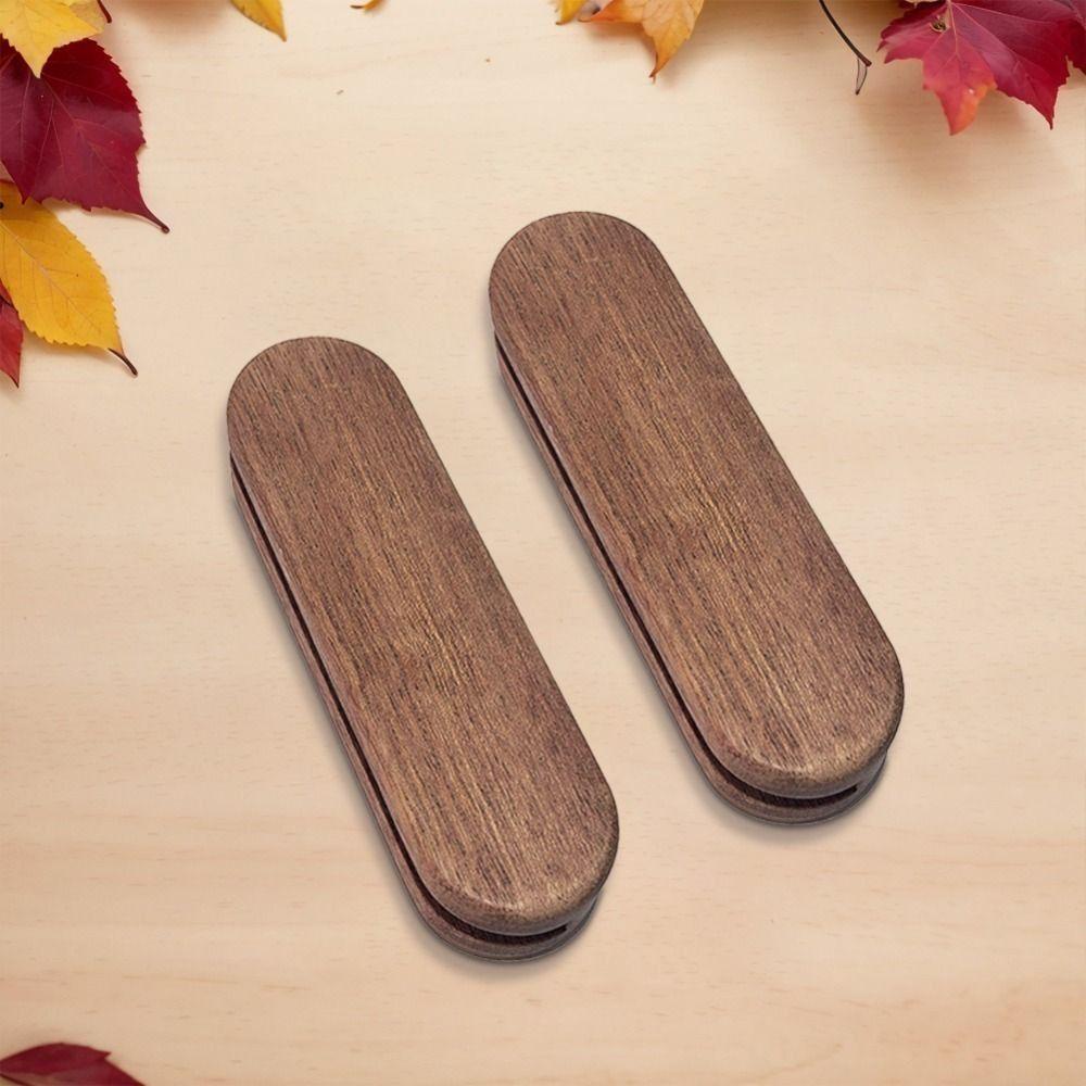 2Pcs Wooden BBQ Plate Handle Burn Protection Insulated Grips Portable Grill Pan Handle  Camping