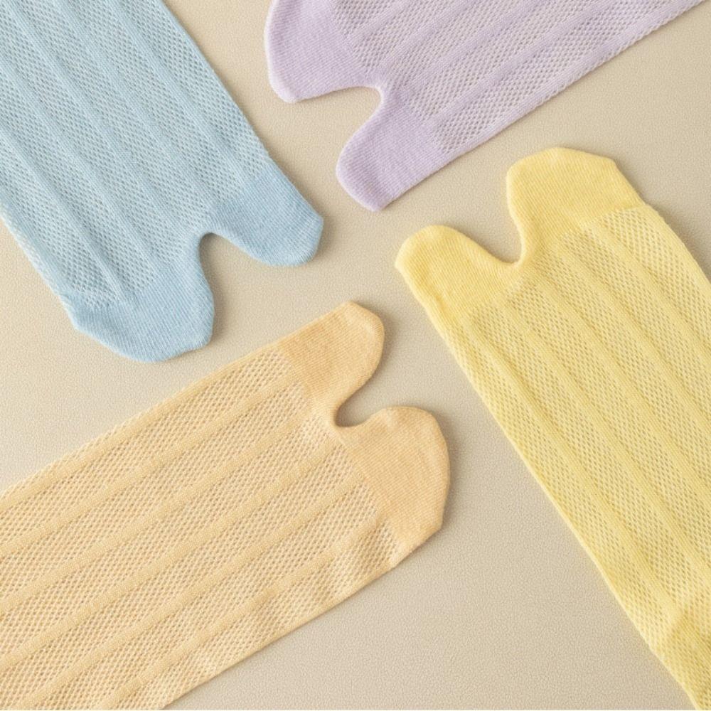 Sweet Two Toe Socks Simple Summer Thin Socks Solid Color Split Toe Tube Socks  Daily