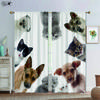 Cartoon Animal Curtains Pet Cat Dog Lion Leopard Elephant Giant Panda Fox Monkey Rabbit Penguin Whale Children's Printed Curtain