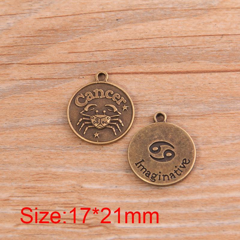 Retro-Legierung 12 Sternzeichen Anhänger: 2 Farben, 17x21mm - Perfekt für DIY-Armbänder & Halsketten