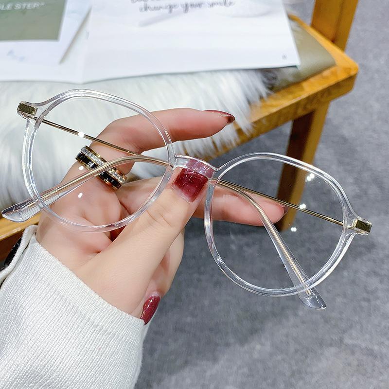 

Модные трендовые круглые полированные очки с защитой от синего света для мужчин с миопией, оптовая продажа готовых очков.2906 -600 прозрачный