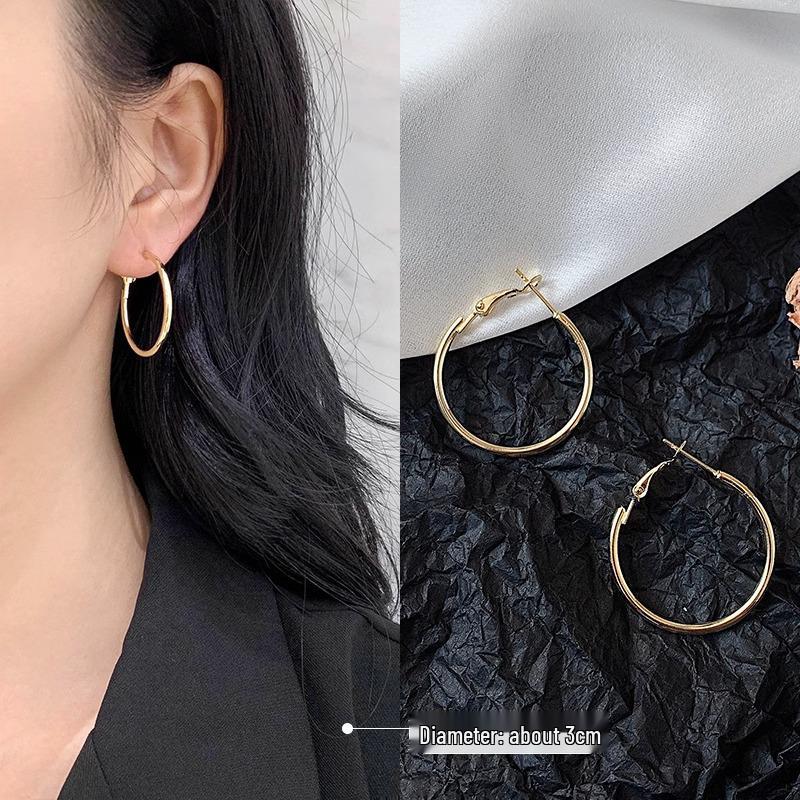 Sterling Silver Large Hoop Earrings for Women: 2025 Trendy European and American Style