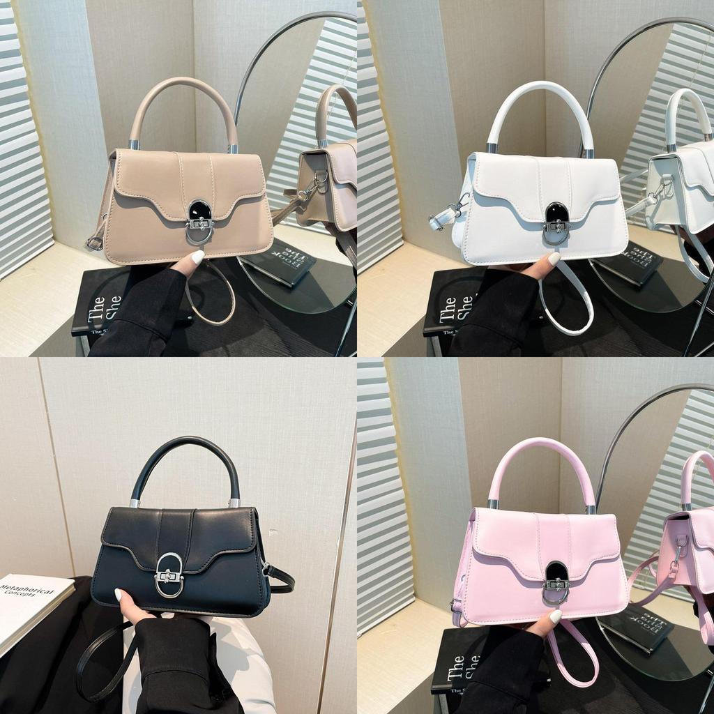 Urban Minimalist Pu Crossbody Bag For Daily Use With Lock Closure And Phone Pocket