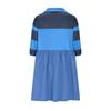 Women Babydoll Dress Striped Colorblock Pleated Oversized Short Sleeve Collar T-Shirt Dress