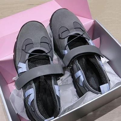 Versione in pelle di mucca~ stile Mary Jane funzionale di nicchia retrò scarpe da ginnastica balletto con plateau interno rialzato donna pelle genuina donna