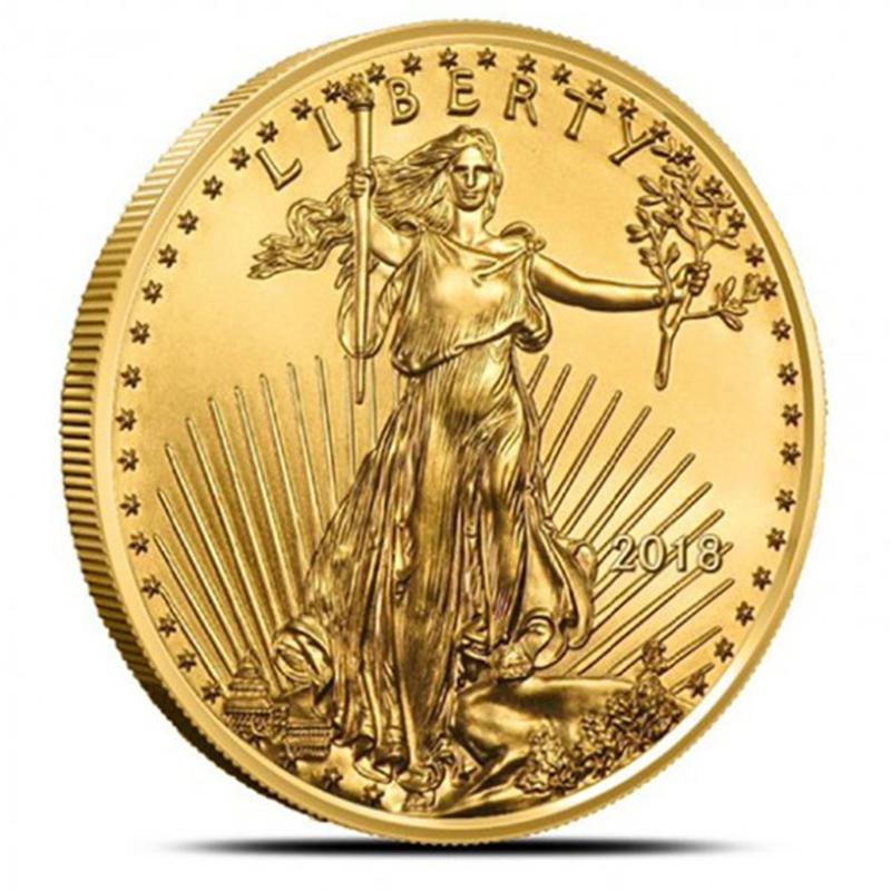 American Liberty Goddess Of Freedom Medal Gold Plated Commemorative Coin