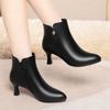 stiletto high heels women's soft leather short boots, winter new pointed fashion velvet leather shoes are versatile