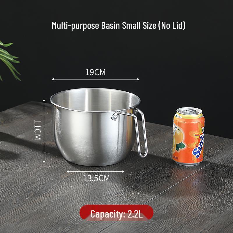 304 Stainless Steel Non-Slip Deep Mixing Bowl with Anti-Splash Design for Baking, Salads, and Cold Dishes
