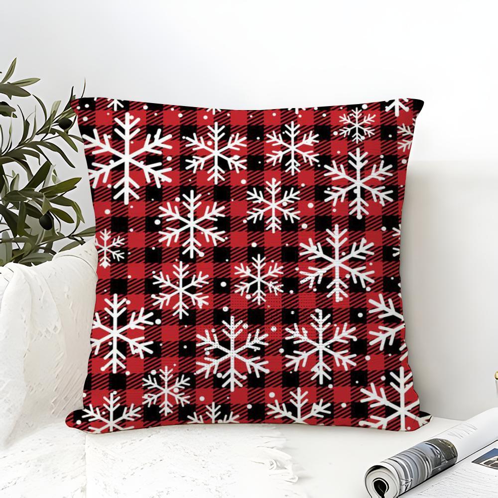 Snowflake-Themed Winter Home Decor Pictures Pillow Case Linen Pillow Case Sofa Home Decor Cushion Cover Cushion Cove
