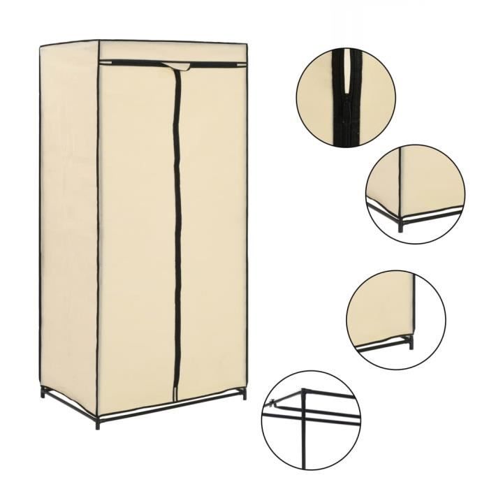 VidaXL 2 pcs Garde-robes Crème 75x50x160 cm