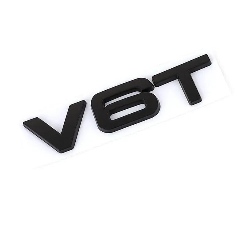 3D Metal V6T V8T Logo Car Emblem Badge Decals Trunk Displacement Sticker For Audi S3 S4 S5 S6 S7 S8 A4L A5 A6L A7 Q3 Q5 Q7 A3