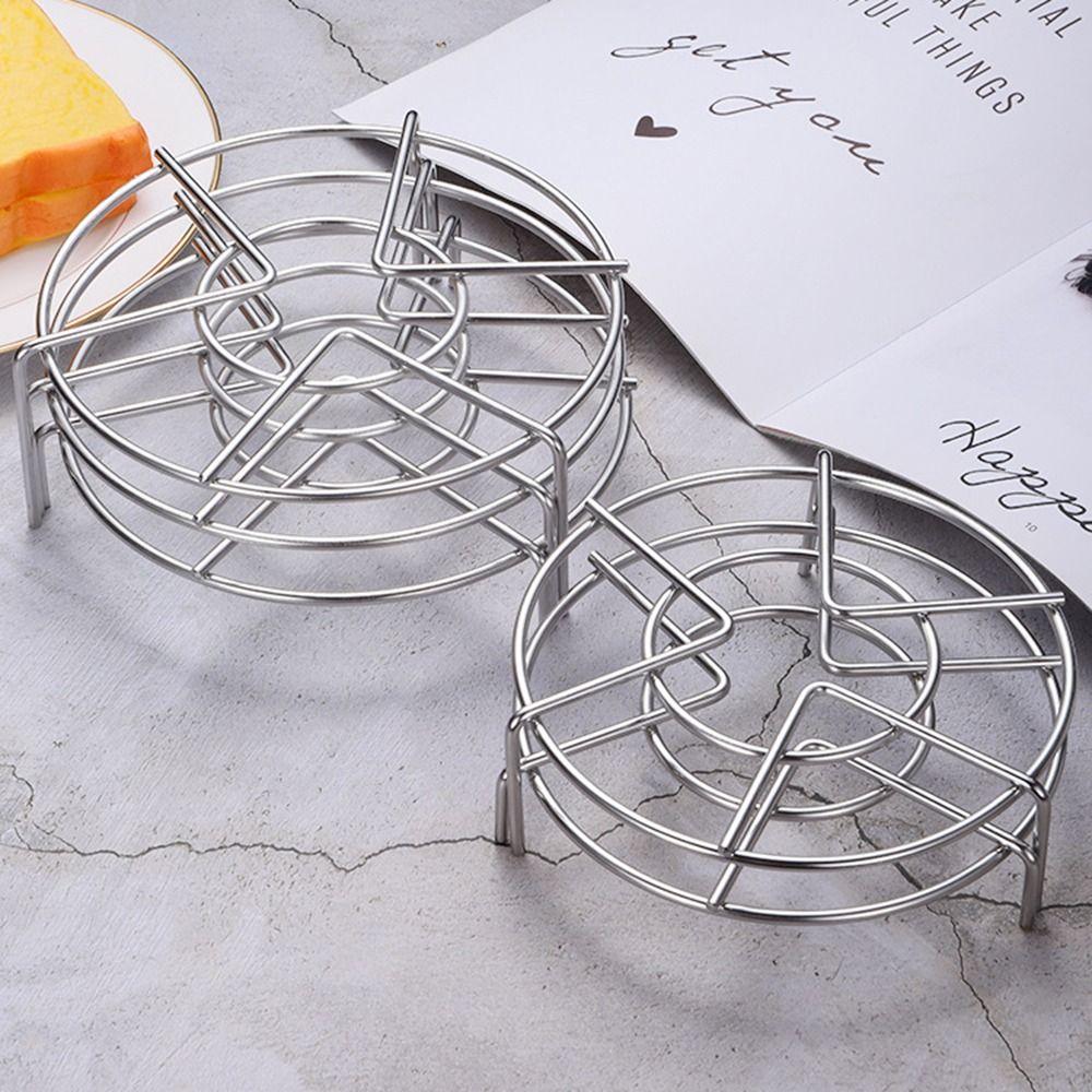 Stainless Steel Cookware Heat Resistant Kitchen Trivet Stand Steamer Steaming Tray Egg Steamer Rack