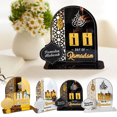 Acrylic Ramadan Countdown Calendar Eid Mubarak Advent Desk Calendar Muslim Festival Reminder Home Decor Islam Party Supplies