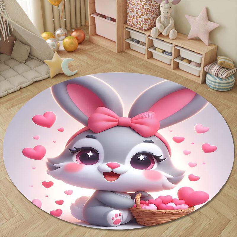 Rustic Round Gothic Multicolor Carpet, Non-Slip Floor Mat for Dining Room