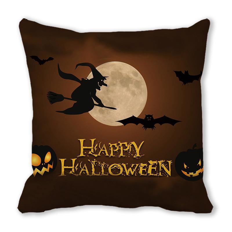 Home Decor Happy Halloween Cushion Cover Pumpkin Print Decorative Pillowcase Demon Cushion Cover 45x45cm Funda De Almohada