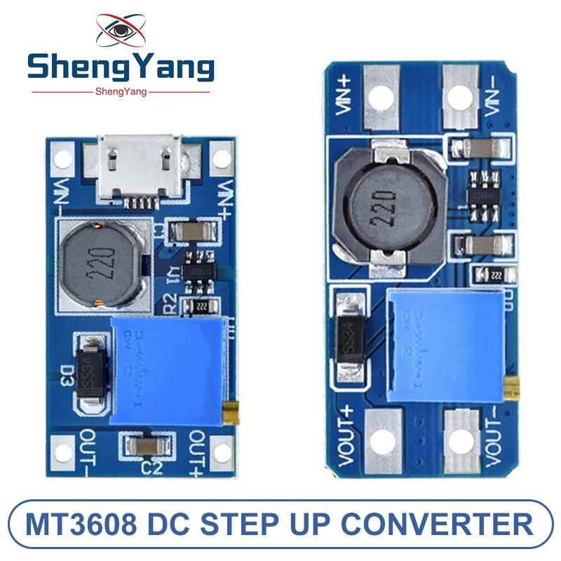 TZT MT3608 Type-c/Micro USB 2A Max DC-DC Step Up Power Module Booster Power Module 3-5V to 5V/9V/12V/24V
