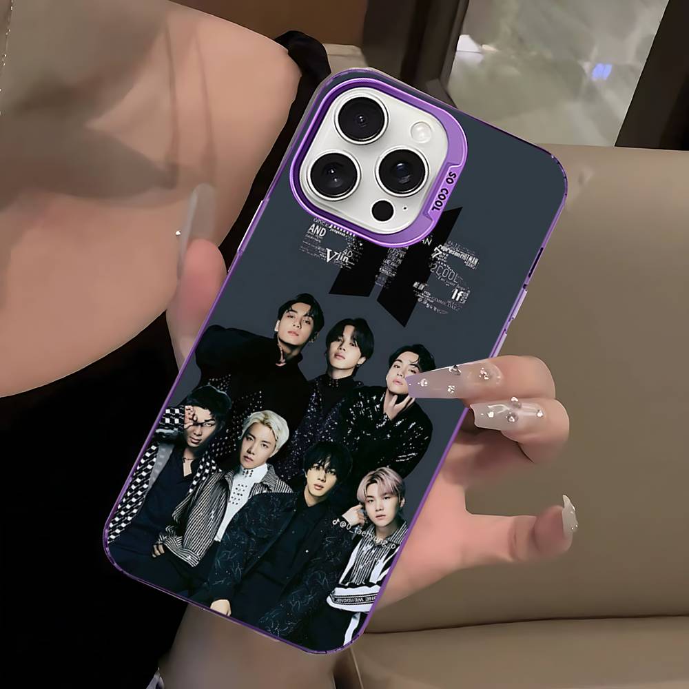 K-Pop Cartoon Boys B-BT21S Colorful Phone Case For IPhone 17 16 15 14 13 12 11 Pro Max Plus Matte Cover