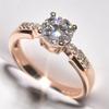 CopperWedding Bands Rings for Women Inlaid AAA Cubic Zirconia Luxury Engagement Jewelry Gifts