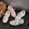 Fashion Autumn Women Sport Shoes Casual Sneakers 2025 New Fashion Lace Up Running Hiking Shoes Woman Pearl Breathable Zapatos Mujer