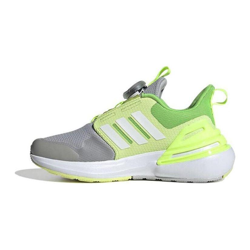 Adidas Rapidasport Boa Round Head Buckle Shock Absorbing Wear Resistant Breathable Low Top Running Shoes Kids Running Shoes Gray Green IE4542