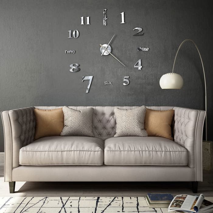 VidaXL 3D Wall Clock Home Decoration Living Room Office Bedroom Interior 50636