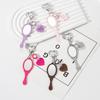 Retro Handle Mirror Element With Heart Keychain Exquisite Patterned Small Mirror Car Pendant Creative Bag Charms Hanging