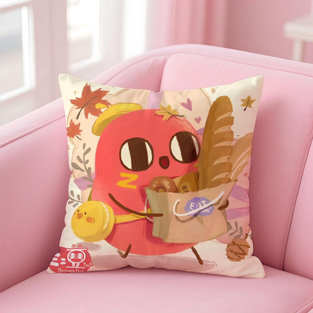 EEggy Party Cushion Cover Pillow Case Soft Friendly Fabric Concealed Zipper