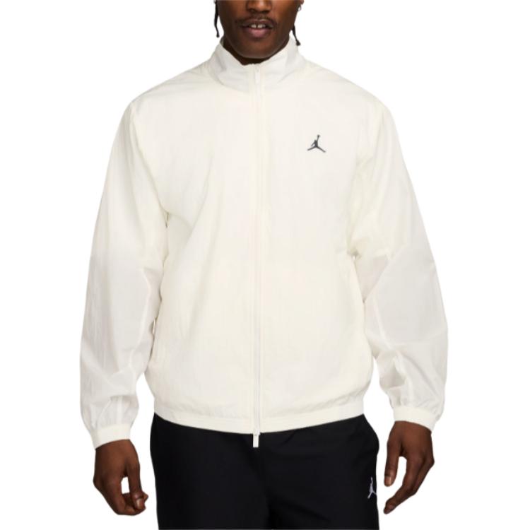 

Jordan Logo Zip Collar Long Sleeve Jacket Men jackets White FV7299-133 M