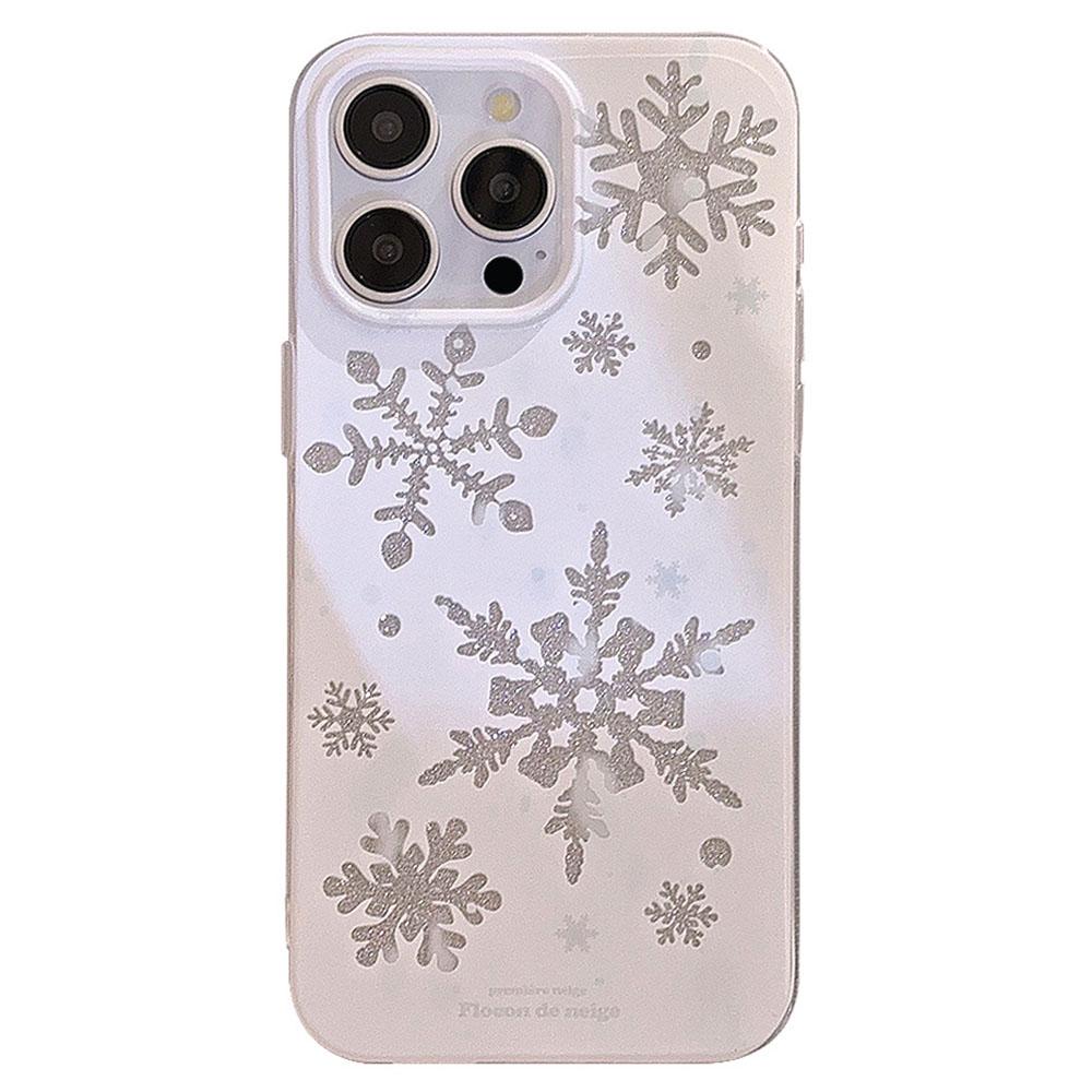 

For iPhone 14 Pro Case Glitter Snowflake Pattern TPU Phone Cover A