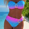 Nouveau Maillot de Bain Bikini Séparé Mode Femme Haut de Bain Sexy Tube Top Couleur Unie Style Européen et Américain