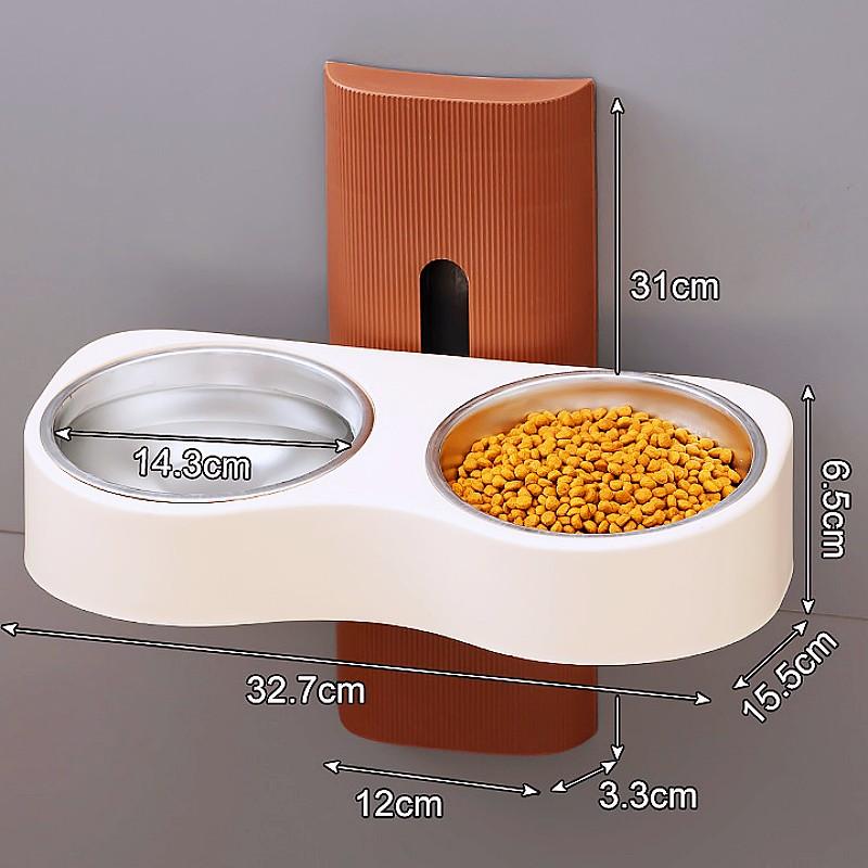 Dog Food Bowl Neck Protector Dog Bowls Adjustable Height Double Bowls for Dogs Feeding Detachable Cat Water Bowl Pet Feeder