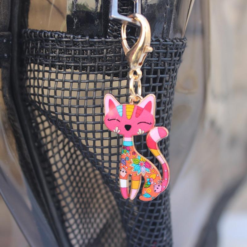 5/8Pcs Cartoon Novelty Fox Cat Keychain Cute Fashion Animal Pendant Keychain Creative Backpack Decoration Accessories Gifts
