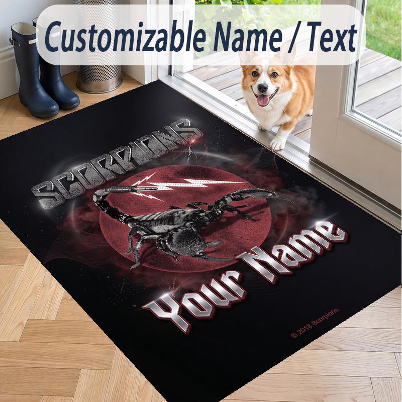 Custom Text Printed Rug Scorpions Non Slip Floor Carpet For Home Room Decor