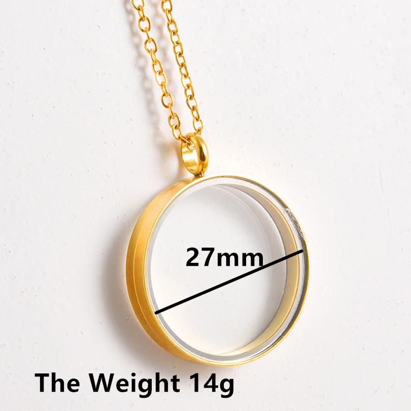 1Pc Stainless Steel Openable Glass Medaillon Coin Holder Collar Jewelry Round Reliquary Photo Floating Locket Pendant Necklaces