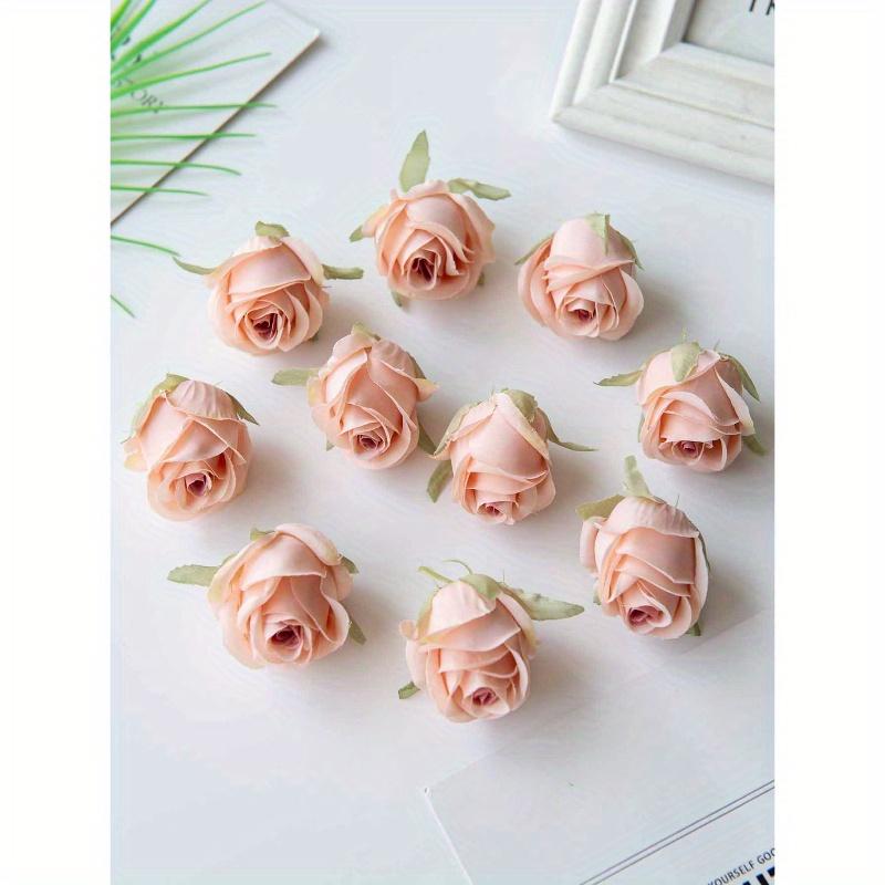 10PCS Artificial Rose Head and Bud Wedding Decoration Bride Wrist Flower Hand Holding Flower Head Flower Material DIY Valentine'S Day Gift Wedding