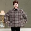 Women's clothing autumn and winter new cotton plaid jacket fattened large size 0kg loose thickened padded jacket