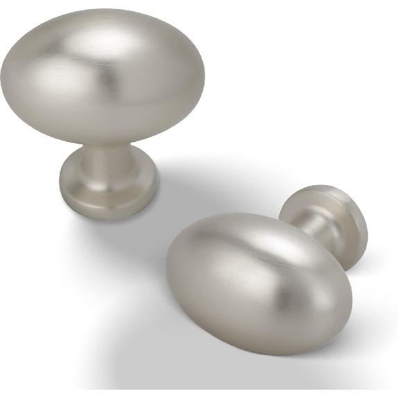 10 Pack Kitchen Cabinet Knobs Brushed Nickel Oval Drawer Knobs Cupboard Handles Bathroom Dresser Cabinet Hardware Zinc Alloy JT-BN-K10