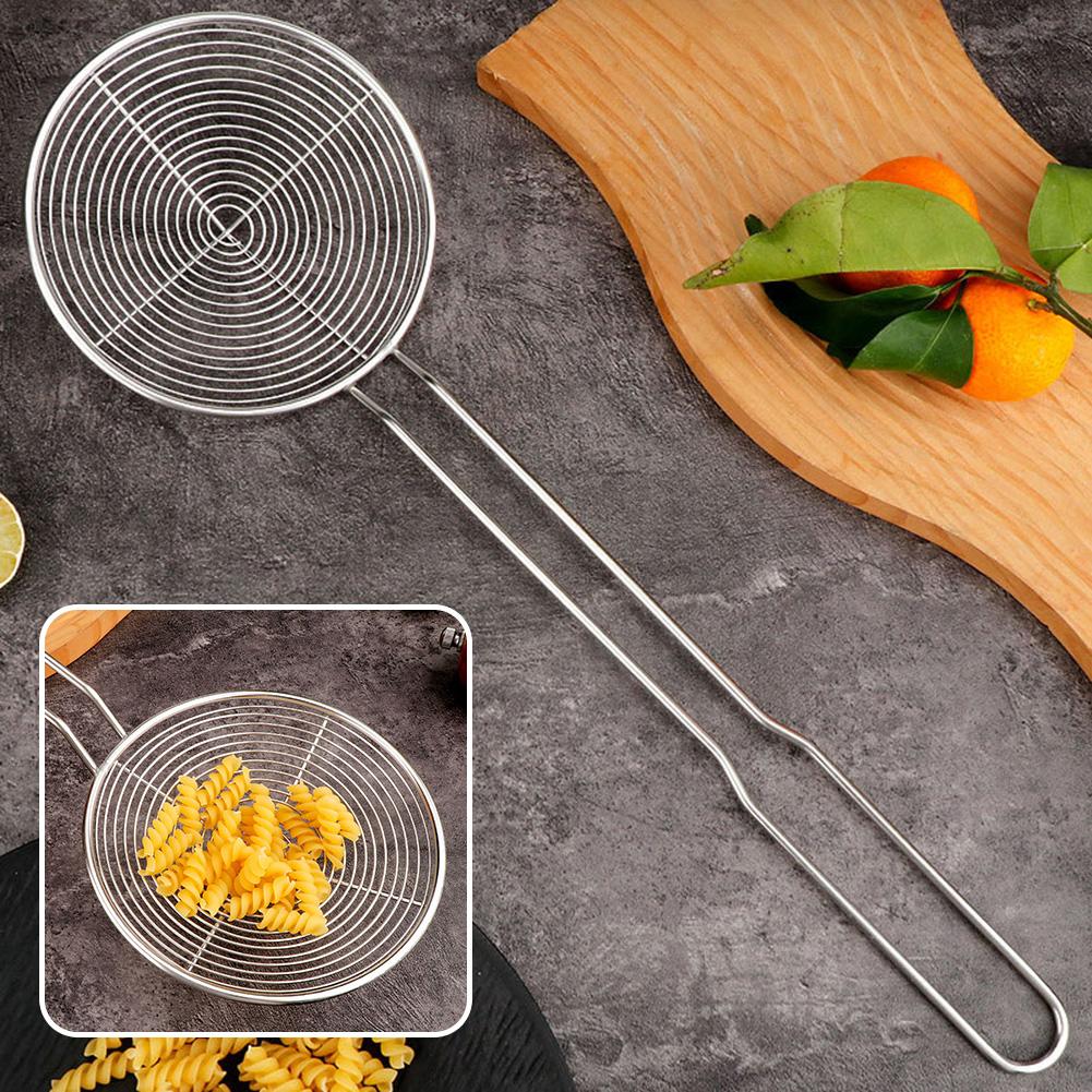 Household Stainless Steel Mesh Colander Practical Powder Sieve Drainer For Fryers Use