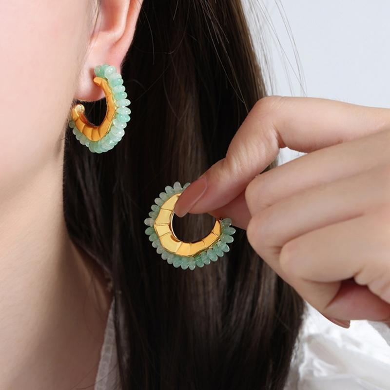 Vintage Ästhetische Ohrringe Mehrfarbige Ohrringe Raffinierte Ohrringe Ohrstecker Geeignet für Modebewusste Frauen Geschenk