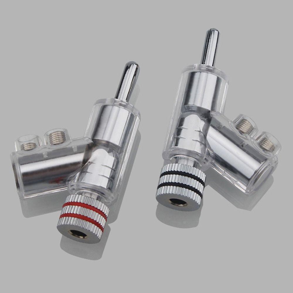 Rhodium Plated Gold Plated 45 Degree Banana Connector Lockable Banana Jack Speaker Banana Plug For Video Receiver