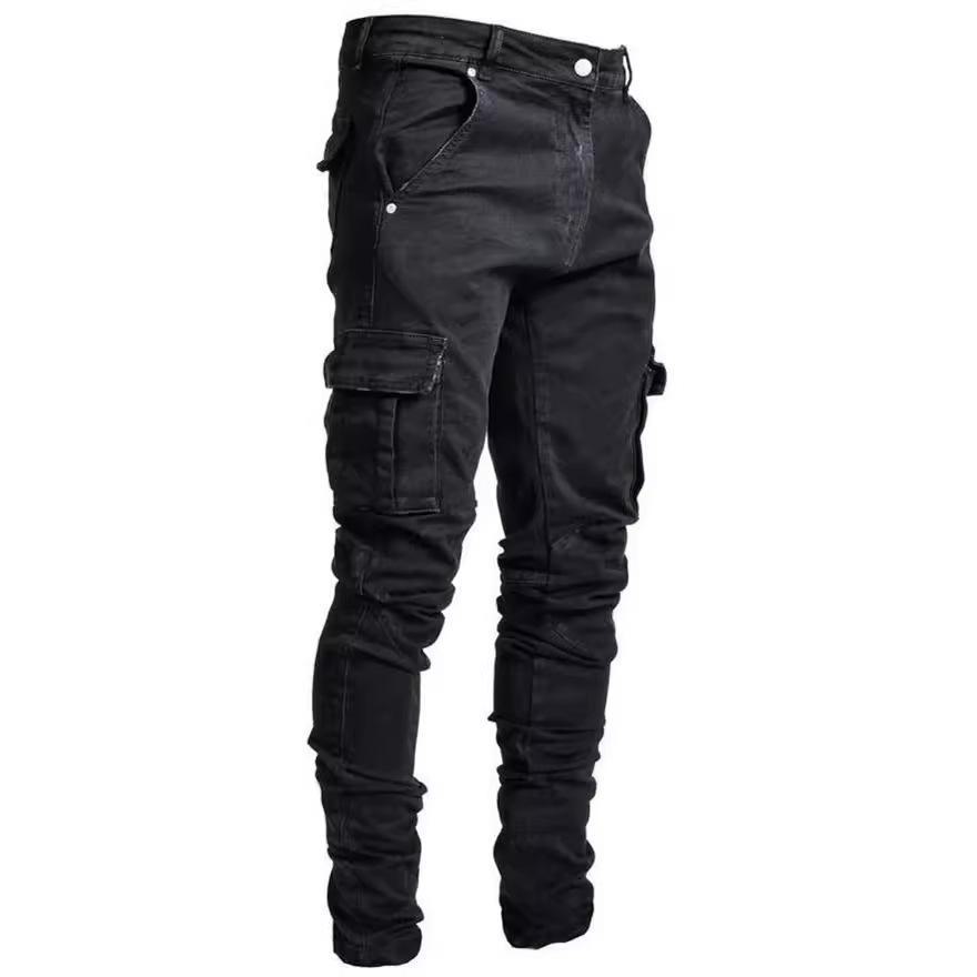Jeans skinny da uomo europei e americani con tasche laterali NK012