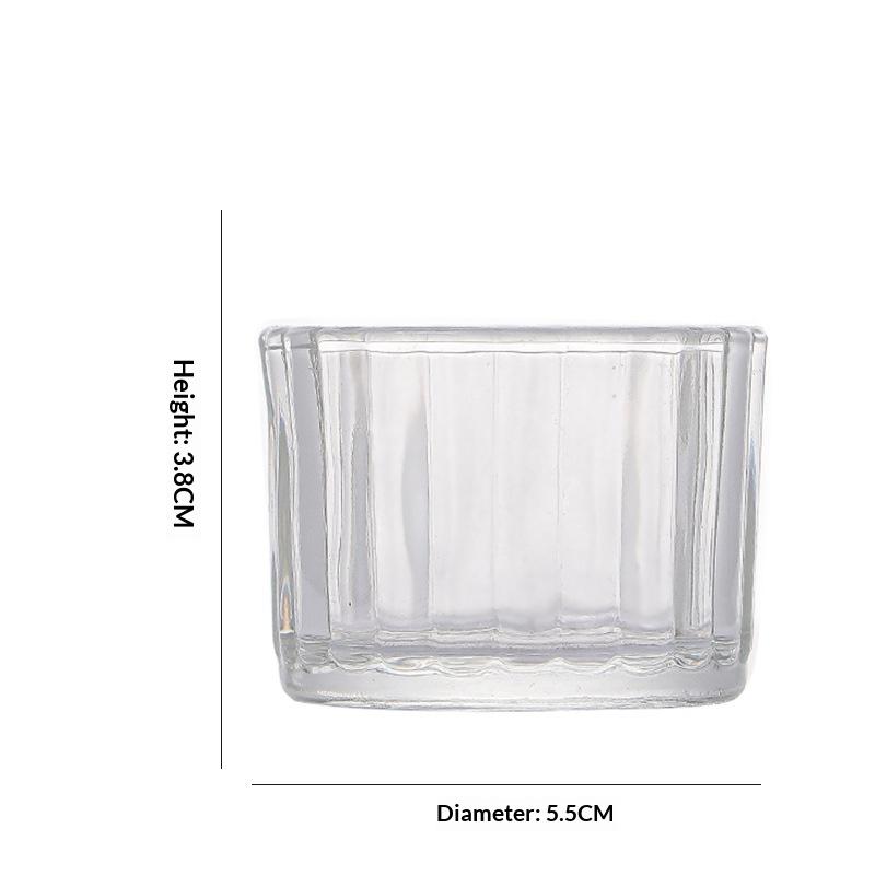 Creative DIY Candle Utensils Ornament Transparent Aromatherapy Candle Cup Household Fragrance Glass Candle Holder Container (as the picture,Short / Small)